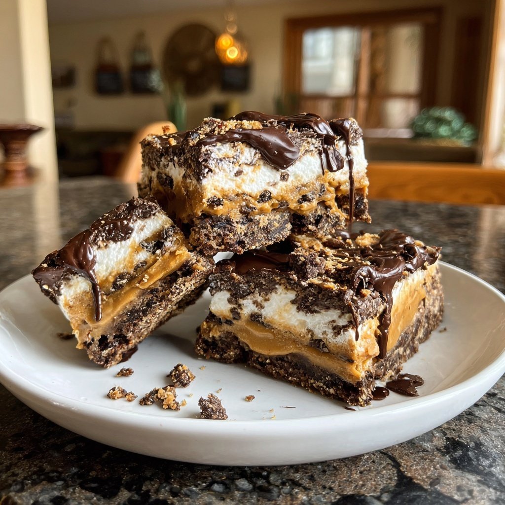 Peanut Butter S’mores Fudge Bars