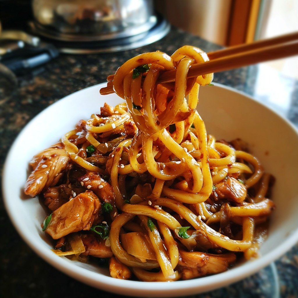 Honey Garlic Chicken Udon