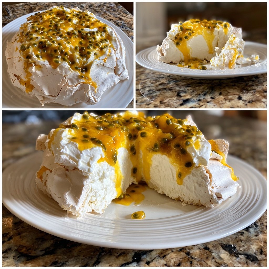 Limoncello Pavlova with Passion Fruit