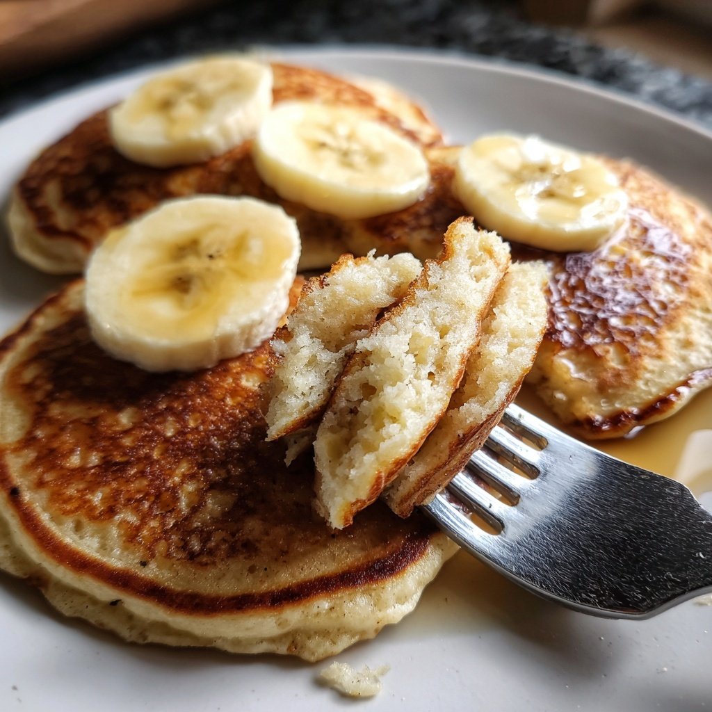 Whole Wheat Ricotta Pancakes with Banana Slices​