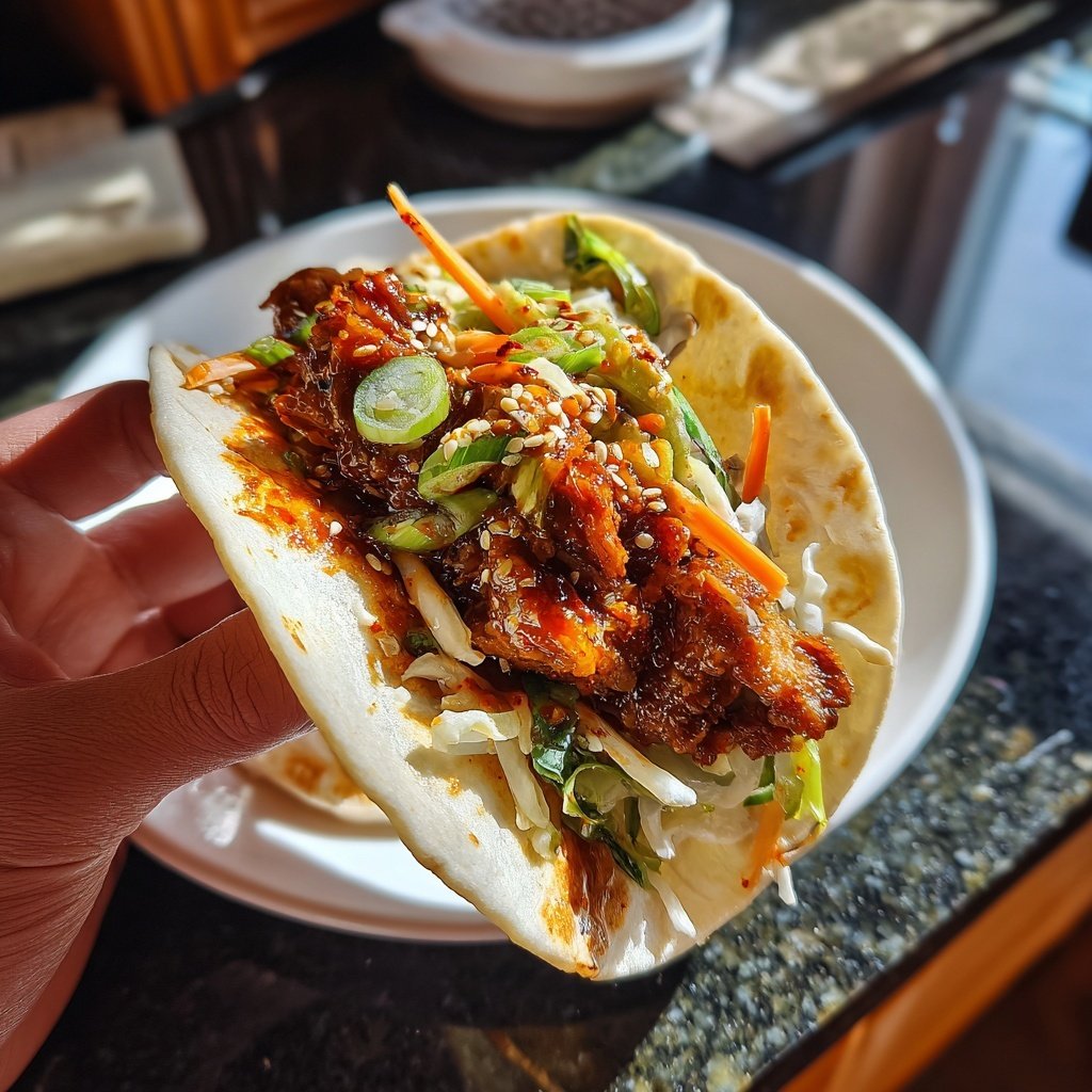 Korean Gochujang Tacos with Crispy Pork