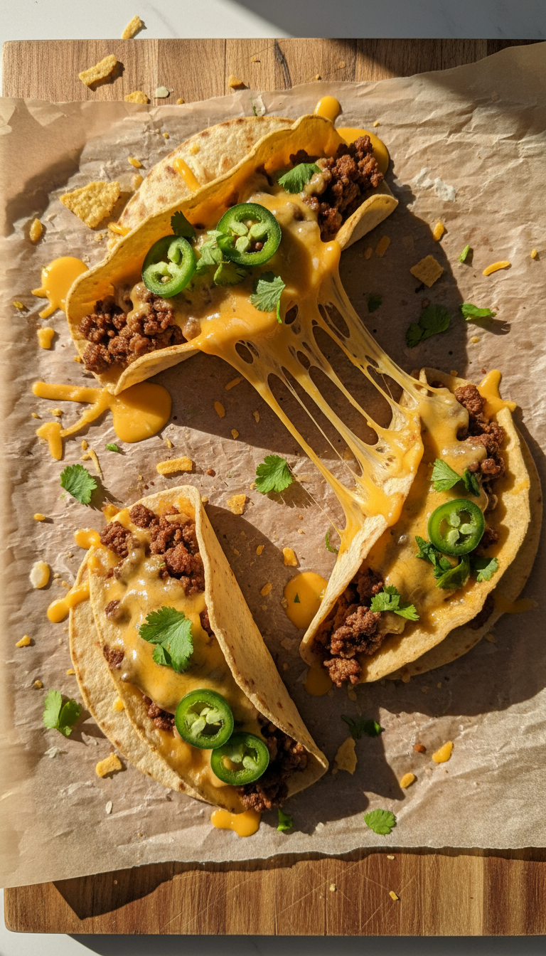 Loaded Beef Nacho Tacos