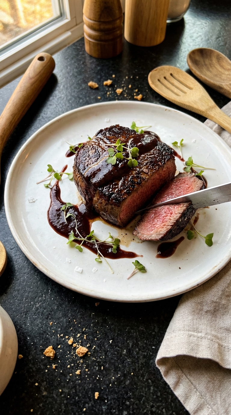 Filet Mignon with Plum Sauce