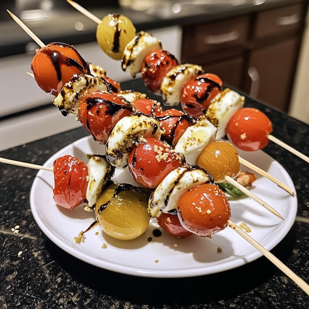 Caprese Skewers Balsamic Glaze