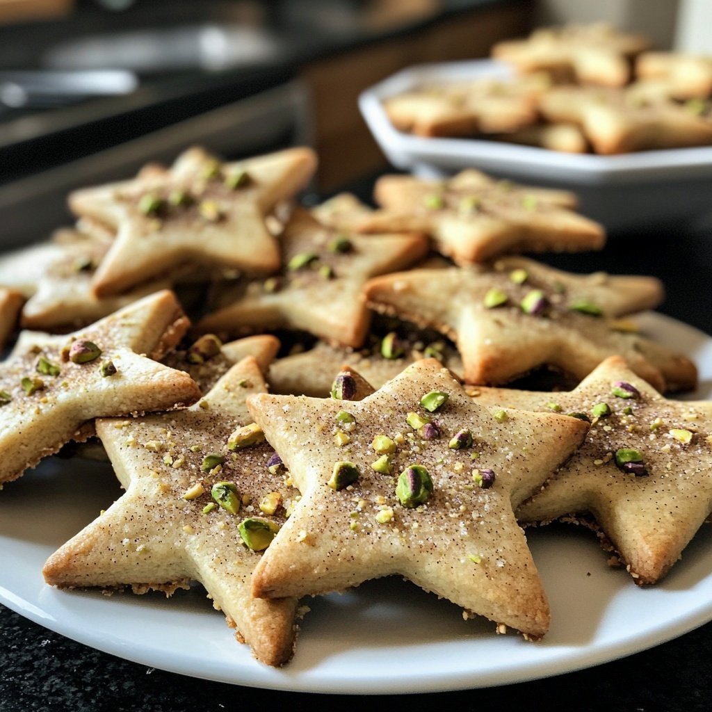 Pistachio Cinnamon Star Cookies