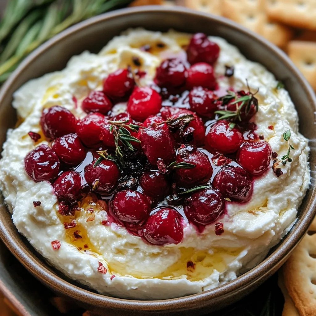 Easy Cranberry Whipped Feta Dip with Crackers