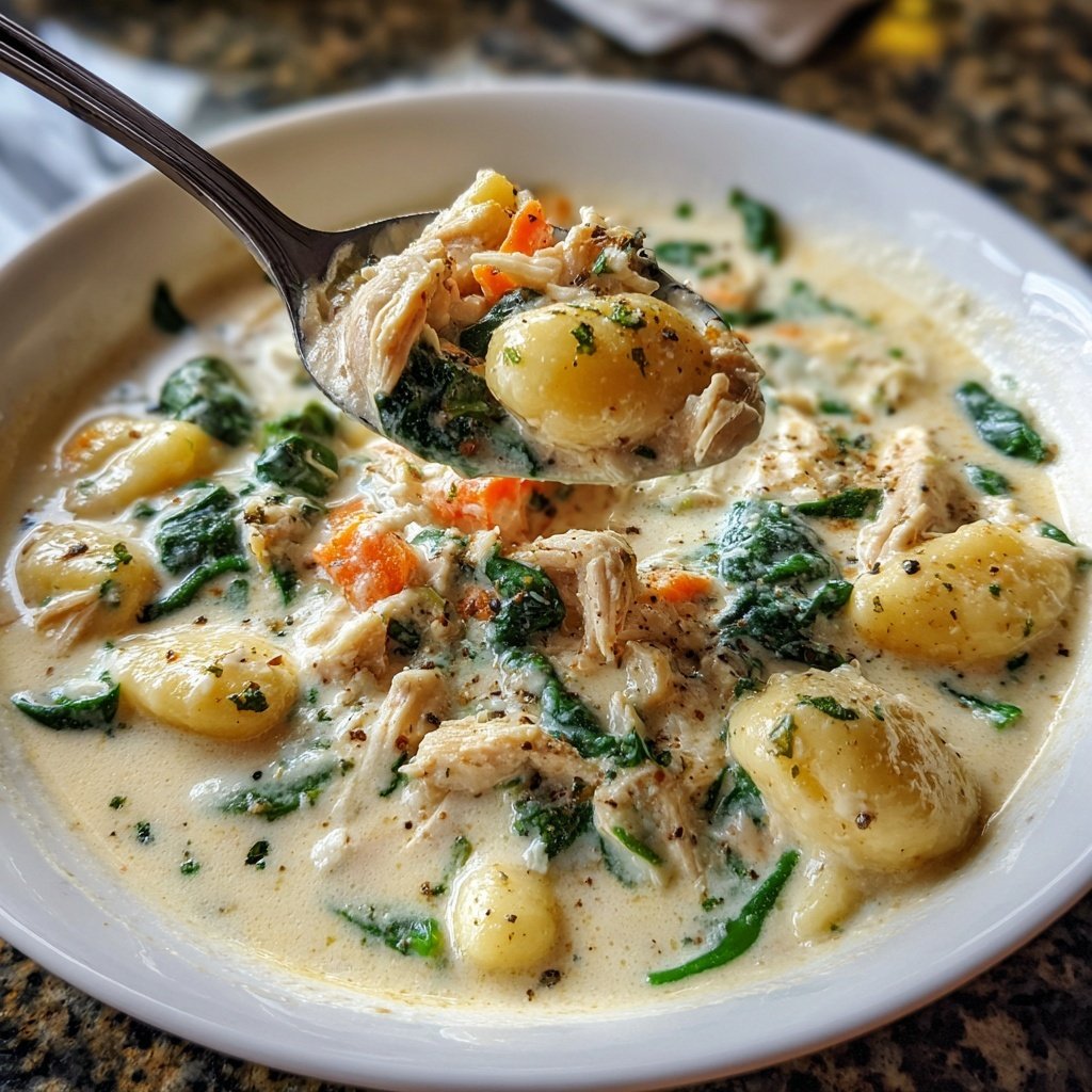 Creamy Garlic Chicken Gnocchi Soup