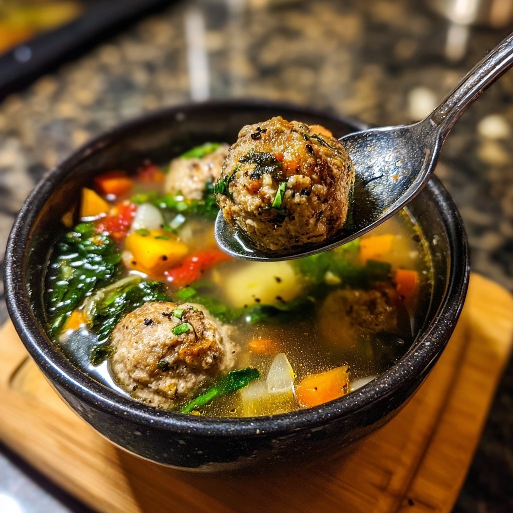 Meatball Soup with Seasonal Vegetables