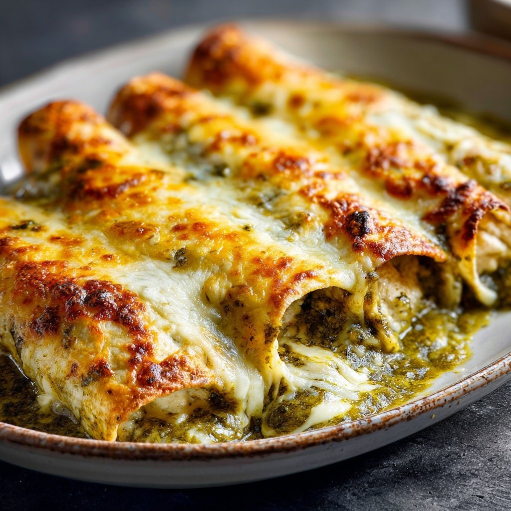 Cheesy Chicken Enchiladas Verdes