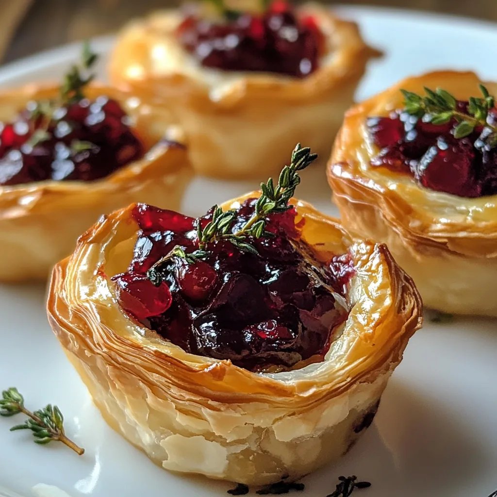 Cranberry, Brie & Thyme Phyllo Cups