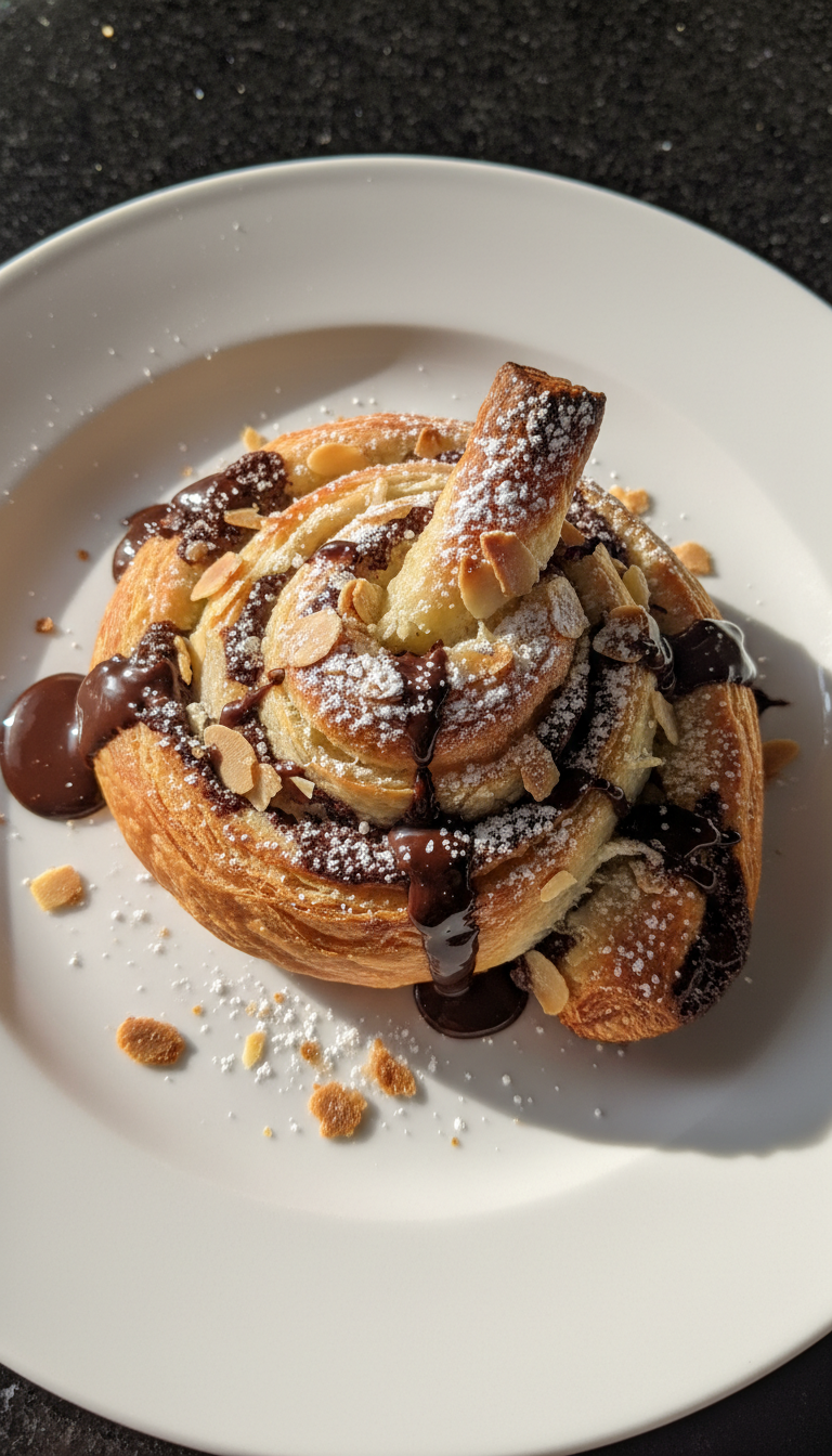 Almond Chocolate Croissant Roll