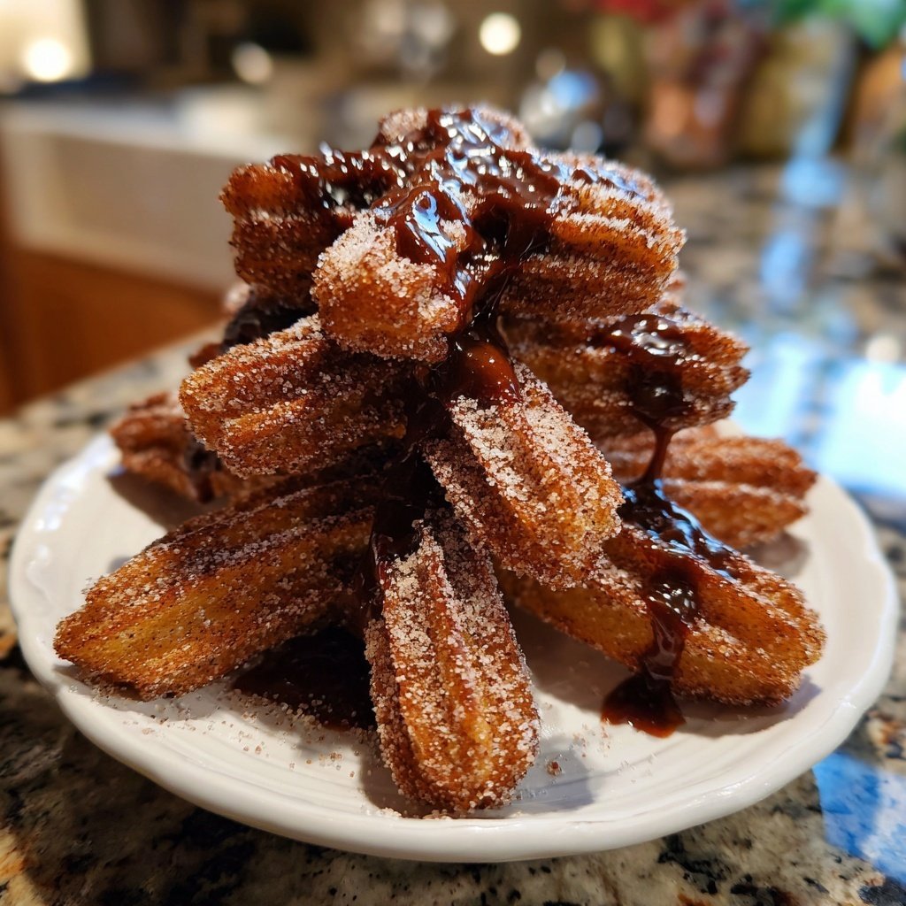 Christmas Tree Churros with Cinnamon