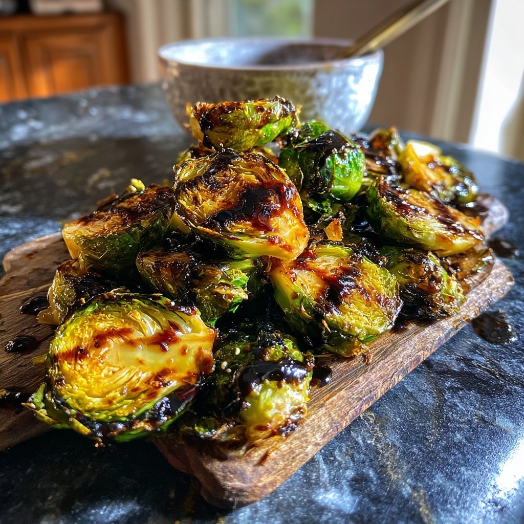 Balsamic Glazed Grilled Brussels