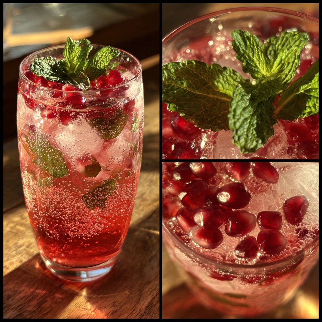 Pomegranate Gin Fizz Cocktail