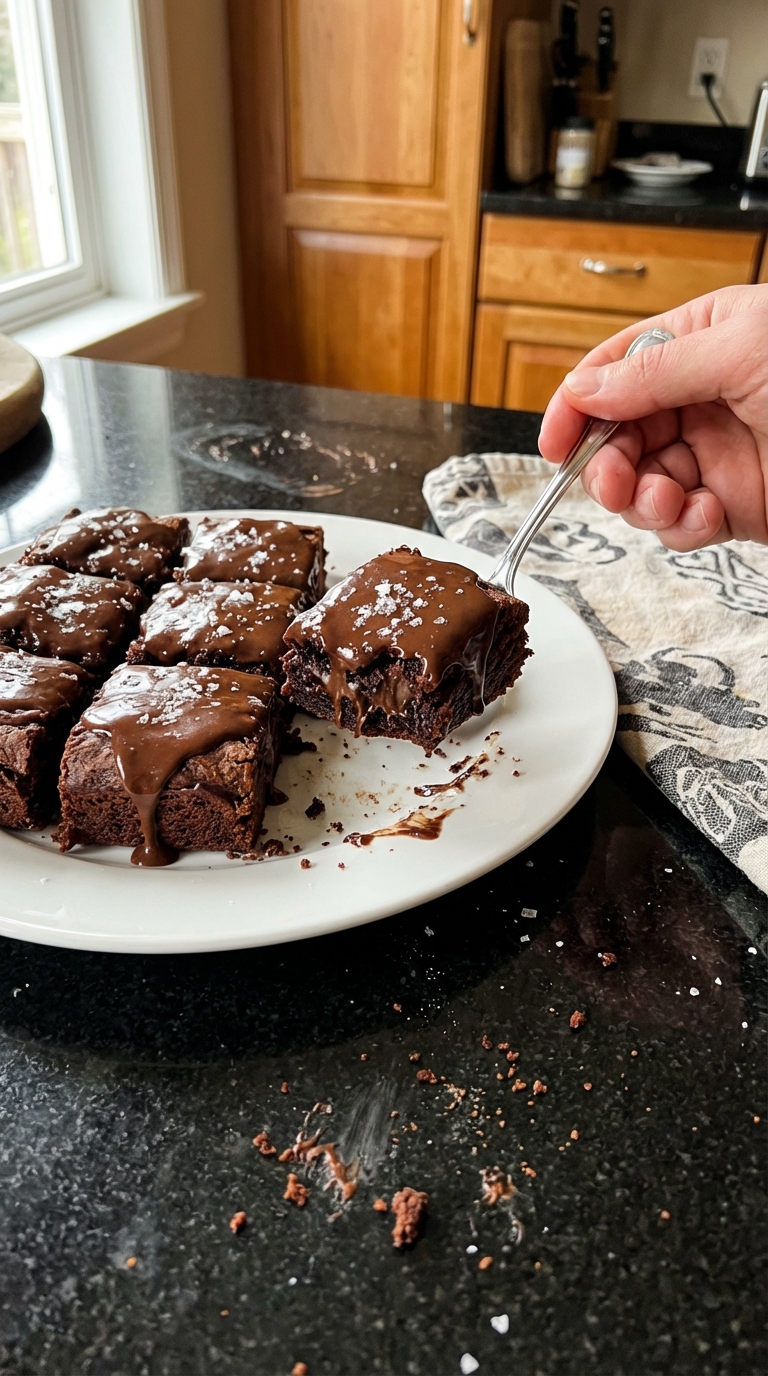 Chocolate-Dipped Sourdough Brownies