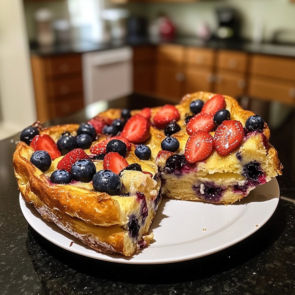 Festive Berry Croissant French Toast Bake​